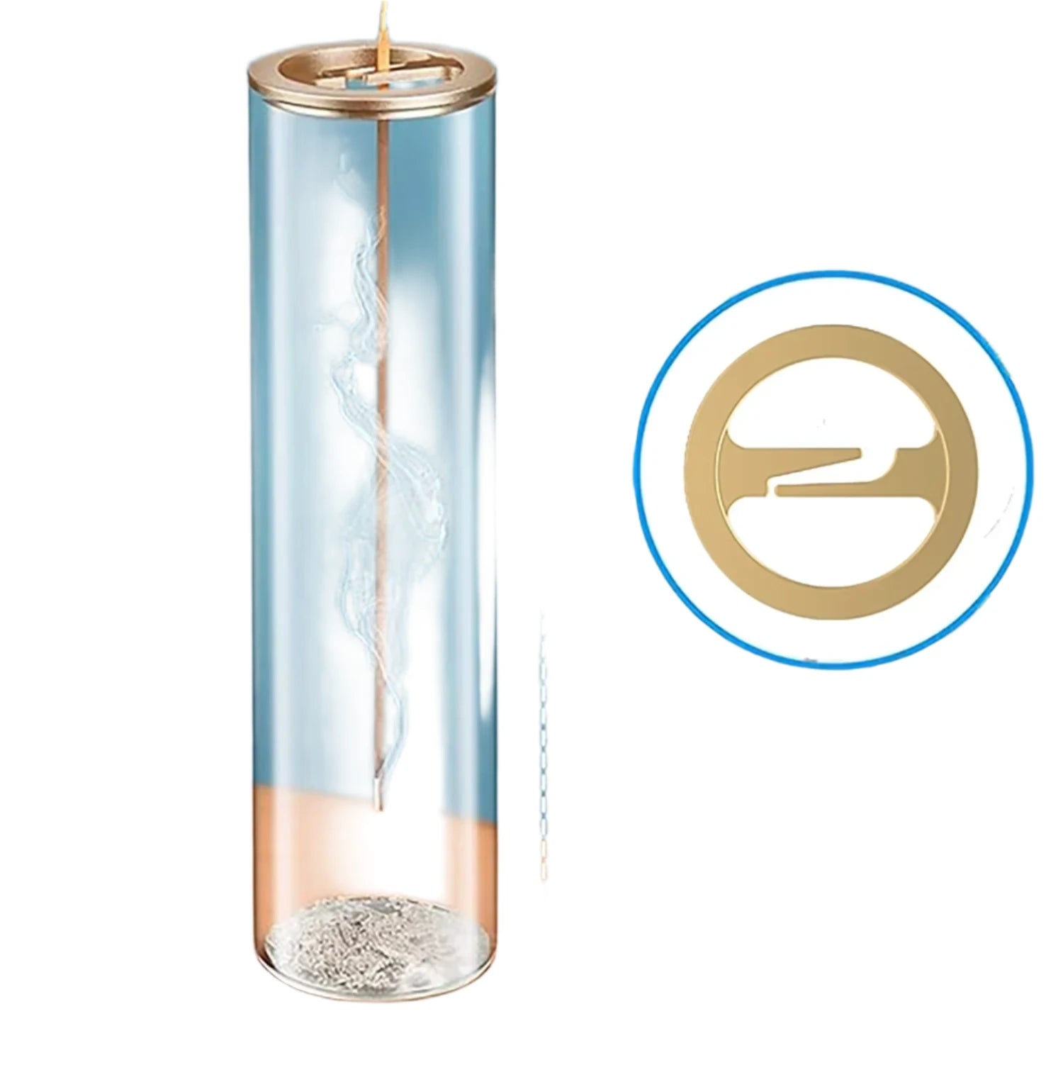ZenMist - Modern Glazen Wierookhouder met Verwijderbare Asvanger