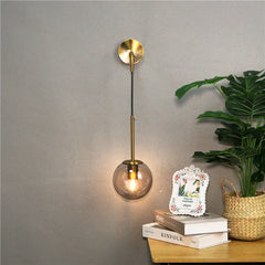 Lunara - Nordic Vintage Glazen LED Wandlamp, Ronde Ontwerp voor Slaapkamer & Buiten
