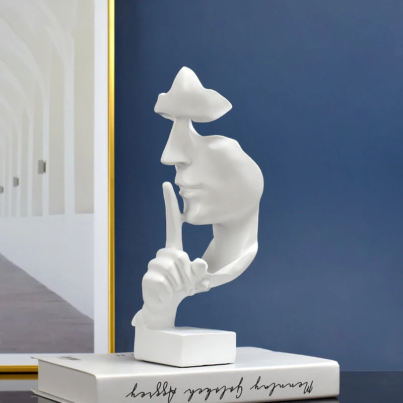 Silence is Gold - Denker Beeld, Artistiek Resin Beeldhouwwerk