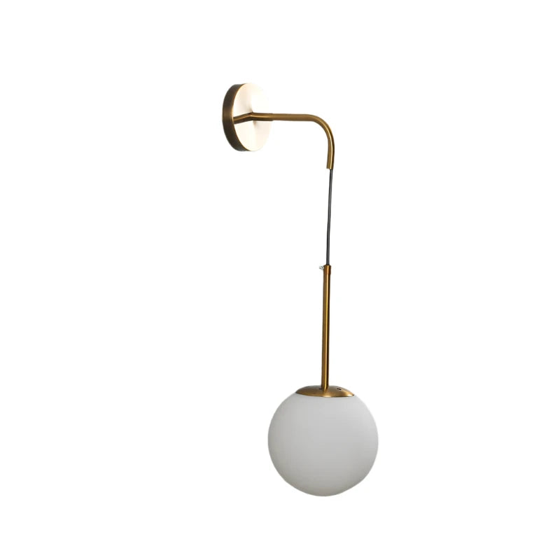 Lunara - Nordic Vintage Glazen LED Wandlamp, Ronde Ontwerp voor Slaapkamer & Buiten