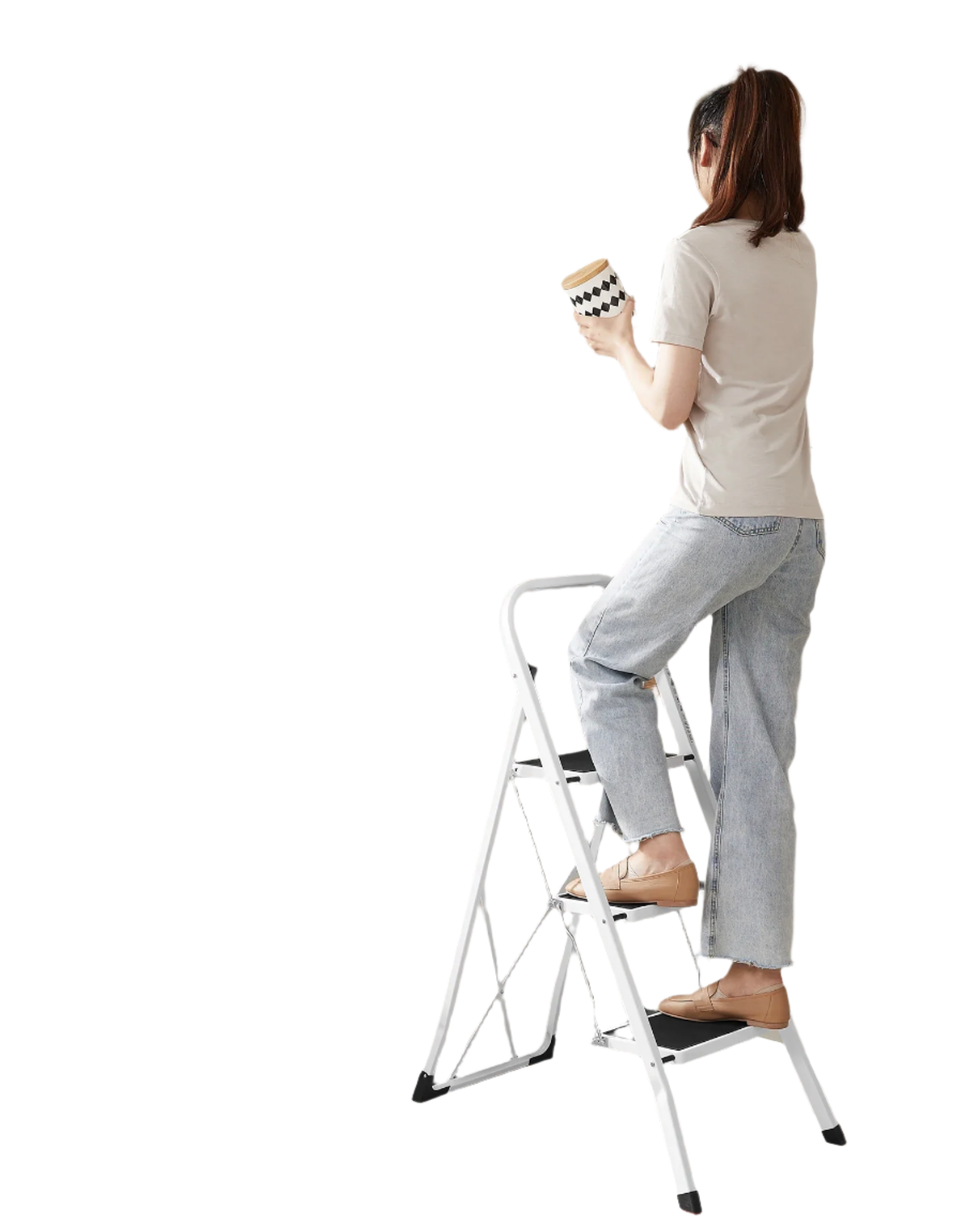 Ascenda – Compacte Huishoudladder met Extra Grip en Veiligheidsfunctie
