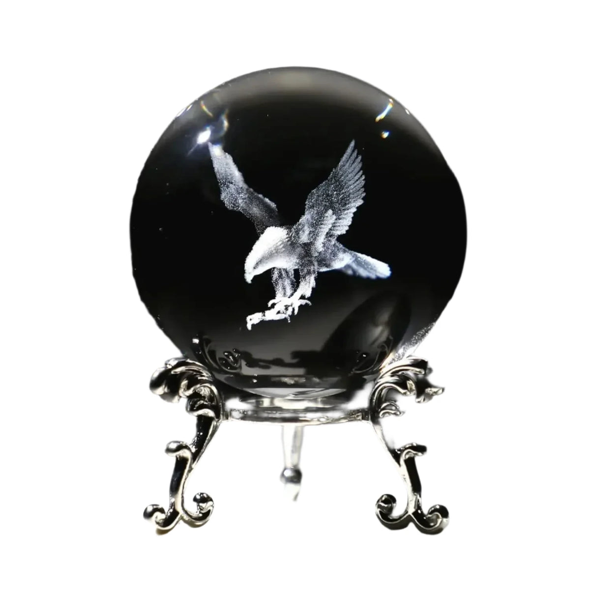 Hemelglans - 3D Gegraveerde Kristallen Maan & Fee Presse-papier