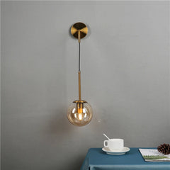 Lunara - Nordic Vintage Glazen LED Wandlamp, Ronde Ontwerp voor Slaapkamer & Buiten