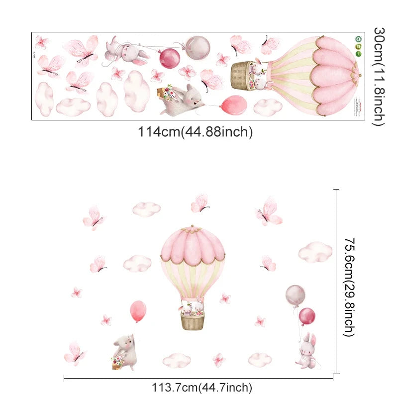 Ballon Safari - Dieren Muurstickers voor Kinderkamer