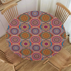 Zennova – Mandala Boho Rond Tafelkleed met Elastische Rand