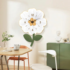 Solara - Nordic Zonnebloem Wandklok voor Woonruimtes