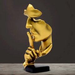 Calma - Elegante Hars Silence is Gold Standbeeld