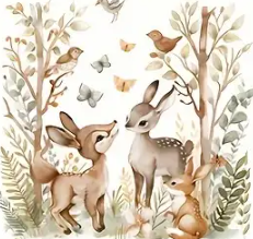 WhimsiWood – Dieren Muurstickers voor Kinderkamer