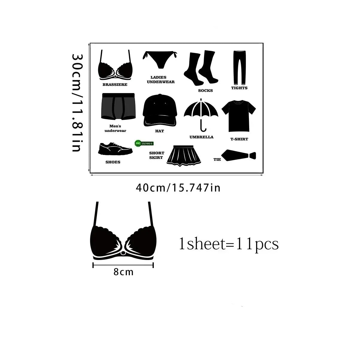 Clarity - Kast Label Stickers voor Kleding & Accessoires