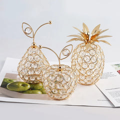 Aura Fruit - Elegant Kristallen Tafelornament in Gouden Afwerking