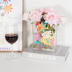 Booklume - Transparante Boekenvaas voor Moderne Huisdecoratie