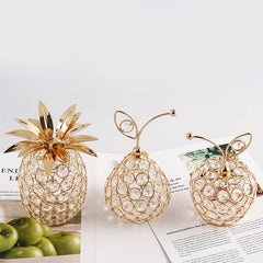 Aura Fruit - Elegant Kristallen Tafelornament in Gouden Afwerking