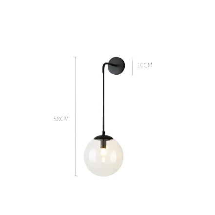 Lunara - Nordic Vintage Glazen LED Wandlamp, Ronde Ontwerp voor Slaapkamer & Buiten