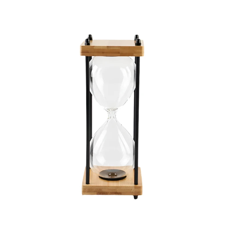 Timeloft - Vintage Houten Zandloper Timer met Metalen Accenten