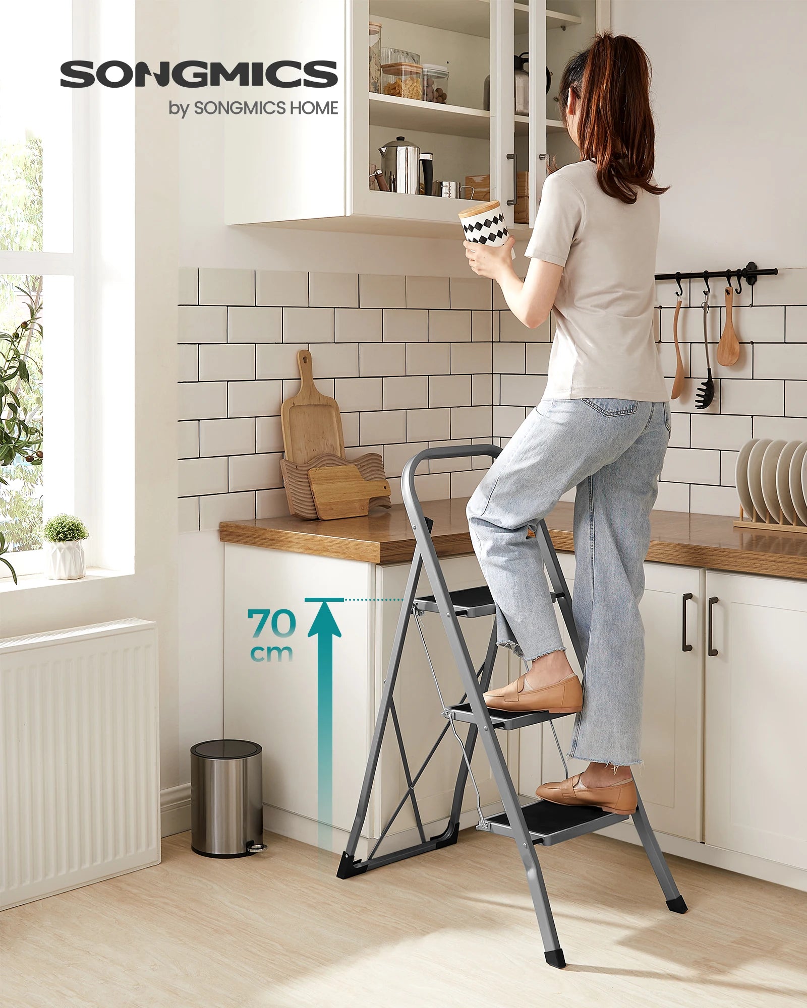 Ascenda – Compacte Huishoudladder met Extra Grip en Veiligheidsfunctie