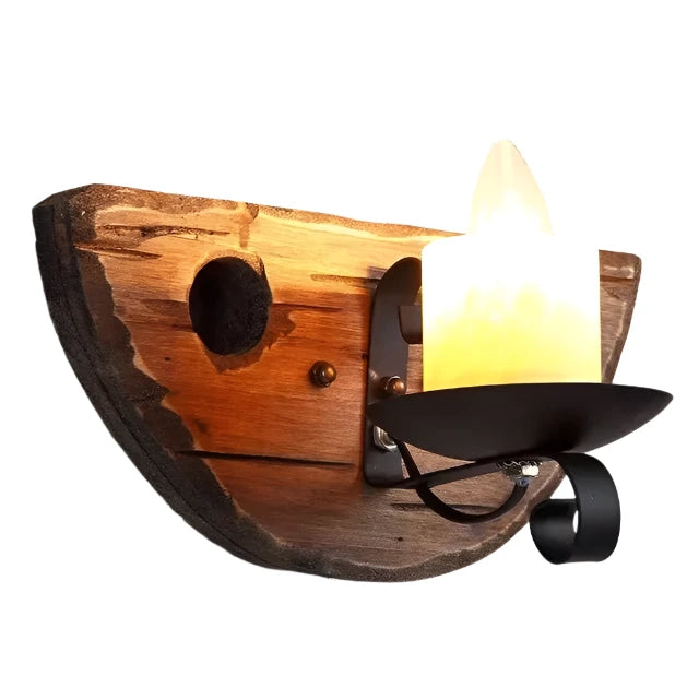 Sculptura - Retro Houten Wandlamp