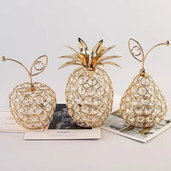 Aura Fruit - Elegant Kristallen Tafelornament in Gouden Afwerking