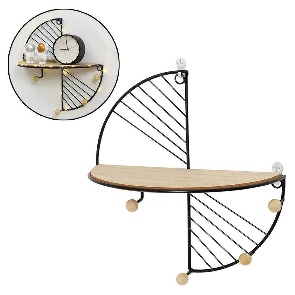 WoodenWall - Rustieke Zwevende Plank met Metalen Beugels