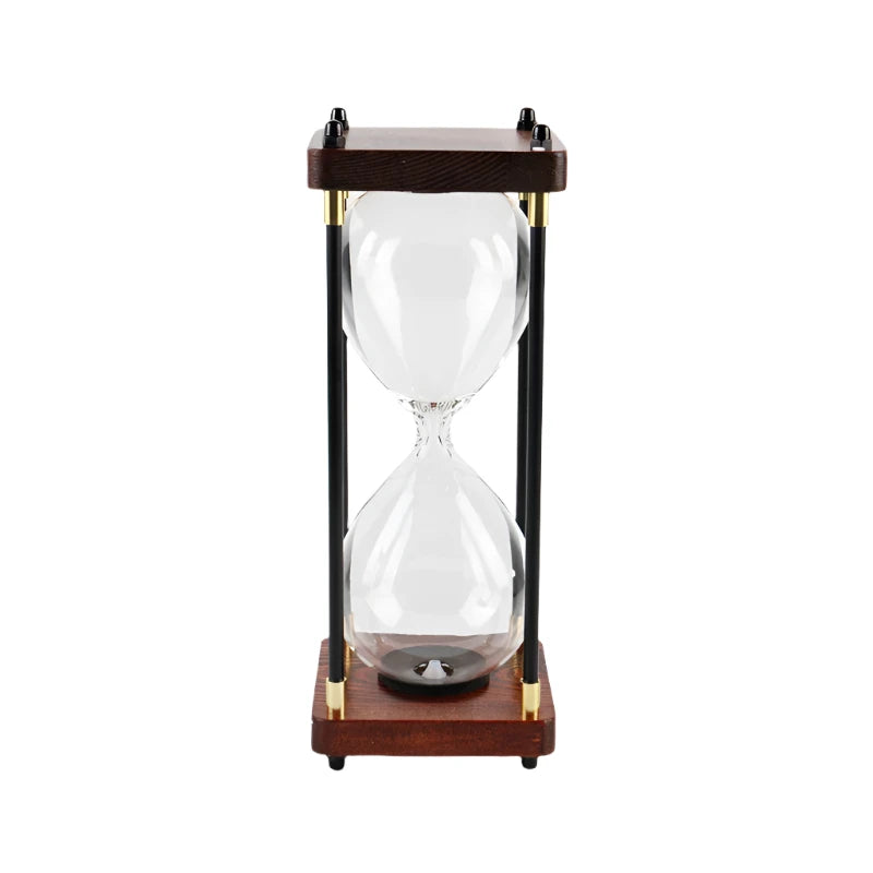 Timeloft - Vintage Houten Zandloper Timer met Metalen Accenten