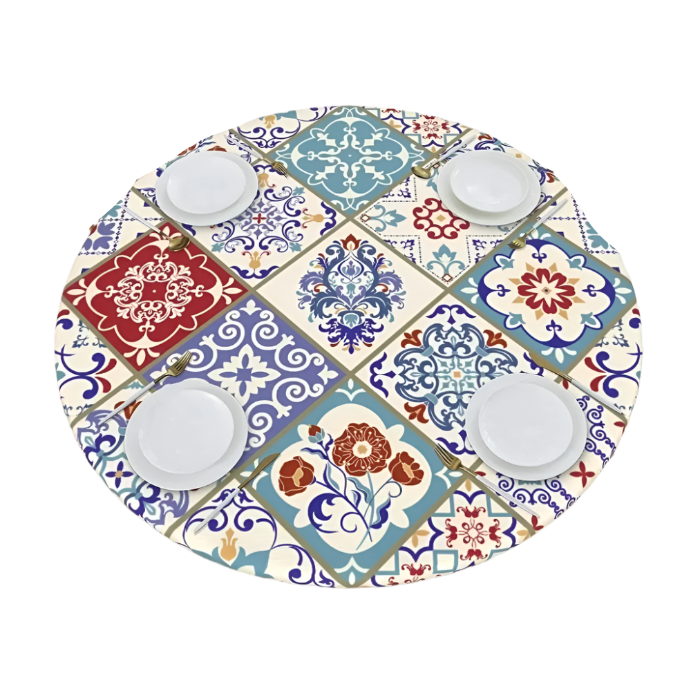 Zennova – Mandala Boho Rond Tafelkleed met Elastische Rand