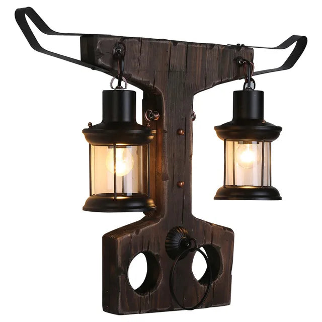 Sculptura - Retro Houten Wandlamp