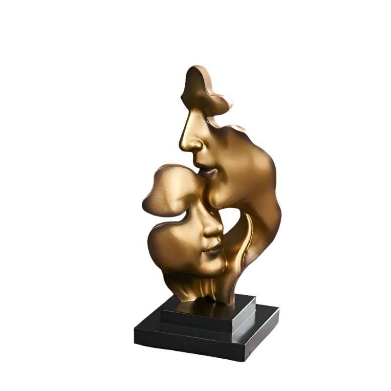 Sculptura - Gouden Sculptuur Gezicht voor Elegante Interieurs
