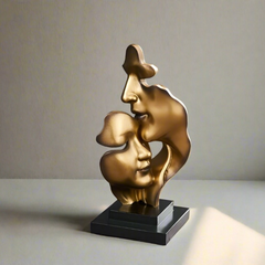 Sculptura - Gouden Sculptuur Gezicht voor Elegante Interieurs