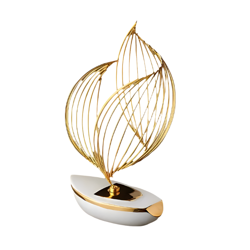 Nautique - Electroplated Porseleinen Zeilbootmodel