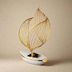 Nautique - Electroplated Porseleinen Zeilbootmodel