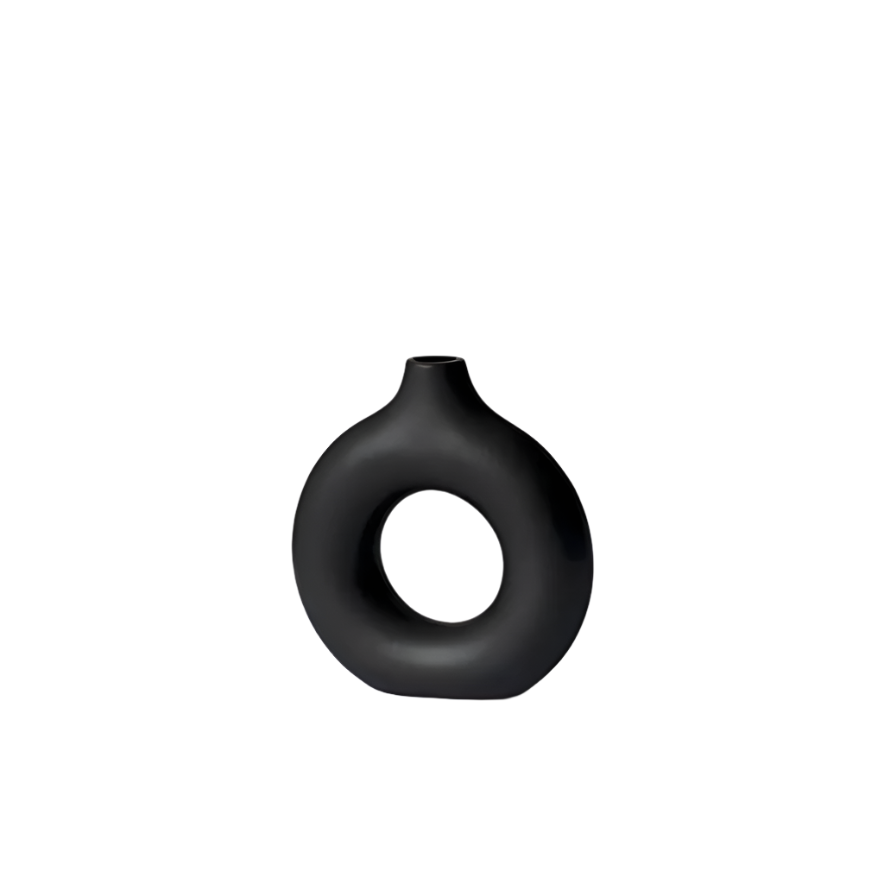 NoirArc – Zwart-Witte Ronde Holle Vaas
