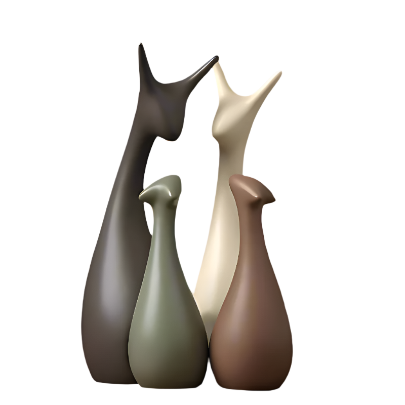 Sylva - Elegante Hertenfamilie Sculptuur