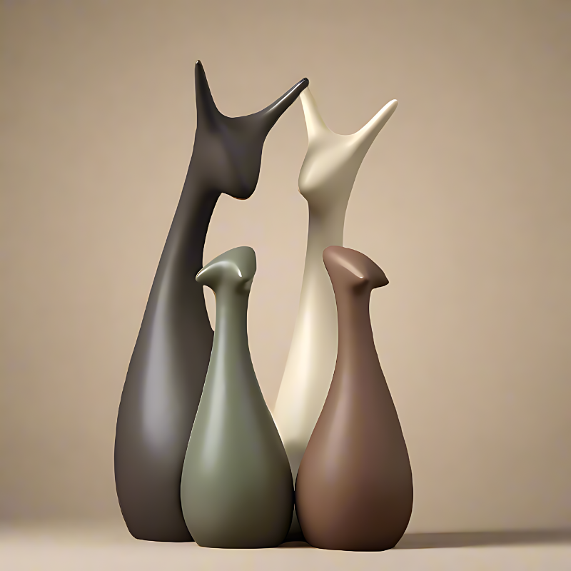 Sylva - Elegante Hertenfamilie Sculptuur