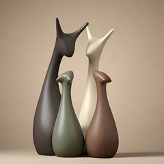 Sylva - Elegante Hertenfamilie Sculptuur