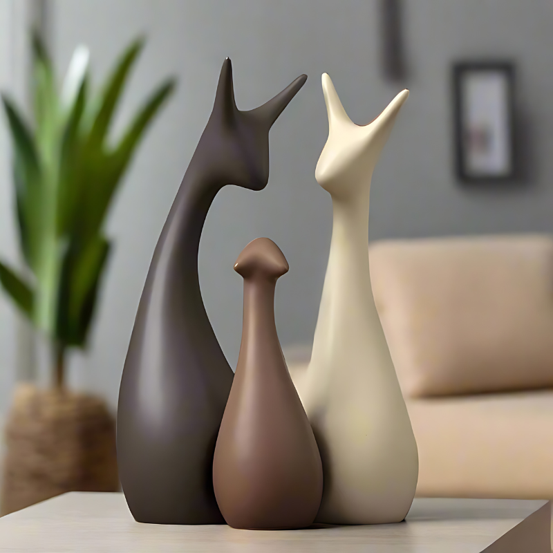 Sylva - Elegante Hertenfamilie Sculptuur