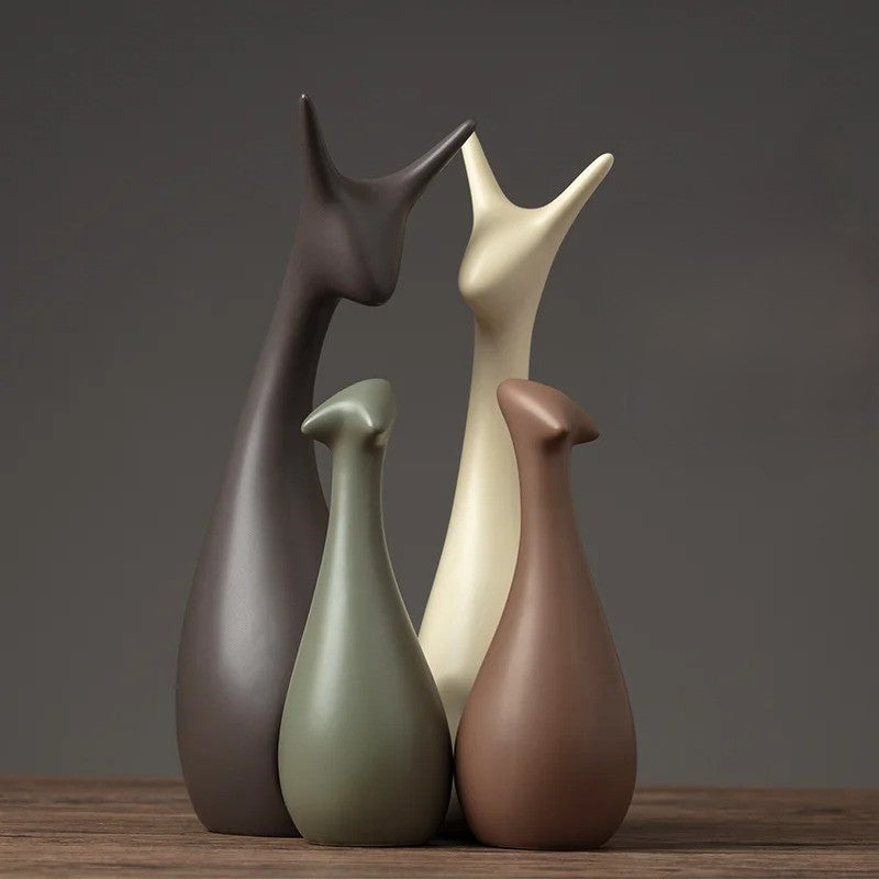 Sylva - Elegante Hertenfamilie Sculptuur