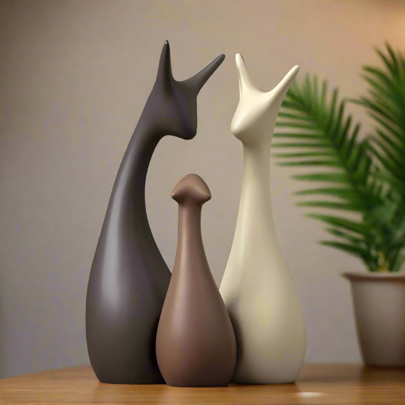 Sylva - Elegante Hertenfamilie Sculptuur
