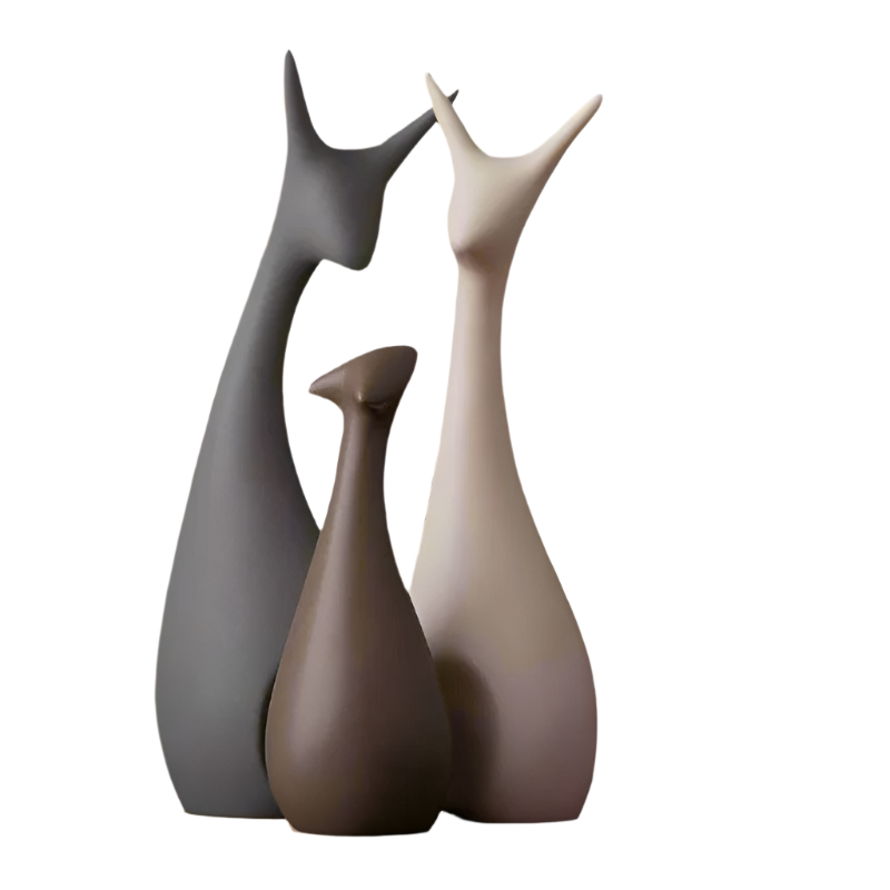 Sylva - Elegante Hertenfamilie Sculptuur