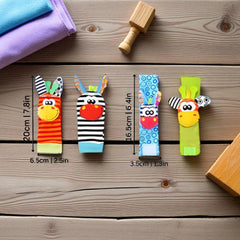 RattleJoy – Hand- en Voetrammelaar Sokken voor Baby’s (set van 4)