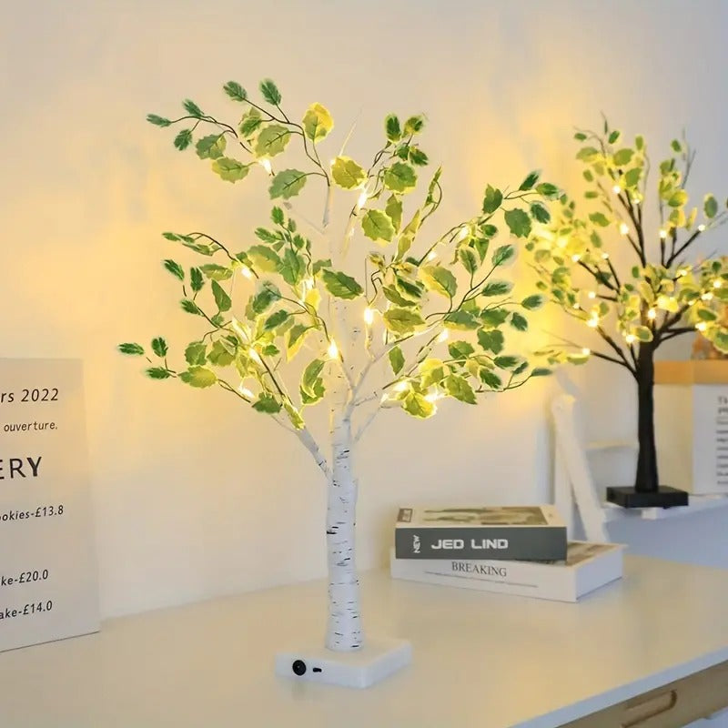 Verdant Glow - Berkenboom Geïnspireerde LED Lamp voor een Sfeervol Interieur