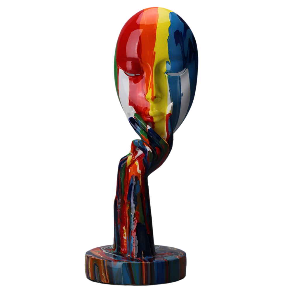 Artistry Fusion - Abstract Geschilderde Gezichts Sculpturen