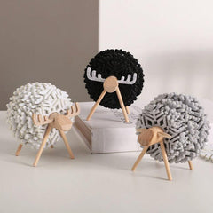 Wollige Speelsheid - Rustieke Decoratieve Schapen Set