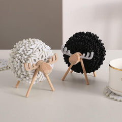 Wollige Speelsheid - Rustieke Decoratieve Schapen Set