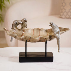 Groene Elegantie - Bladvormige Decoratieve Tray