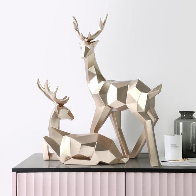 Nordic Elegance - Rendier Sculptuur Set van 2