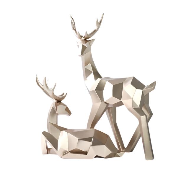Nordic Elegance - Rendier Sculptuur Set van 2