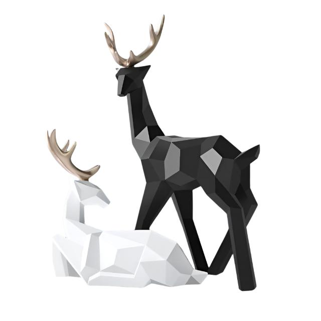 Nordic Elegance - Rendier Sculptuur Set van 2