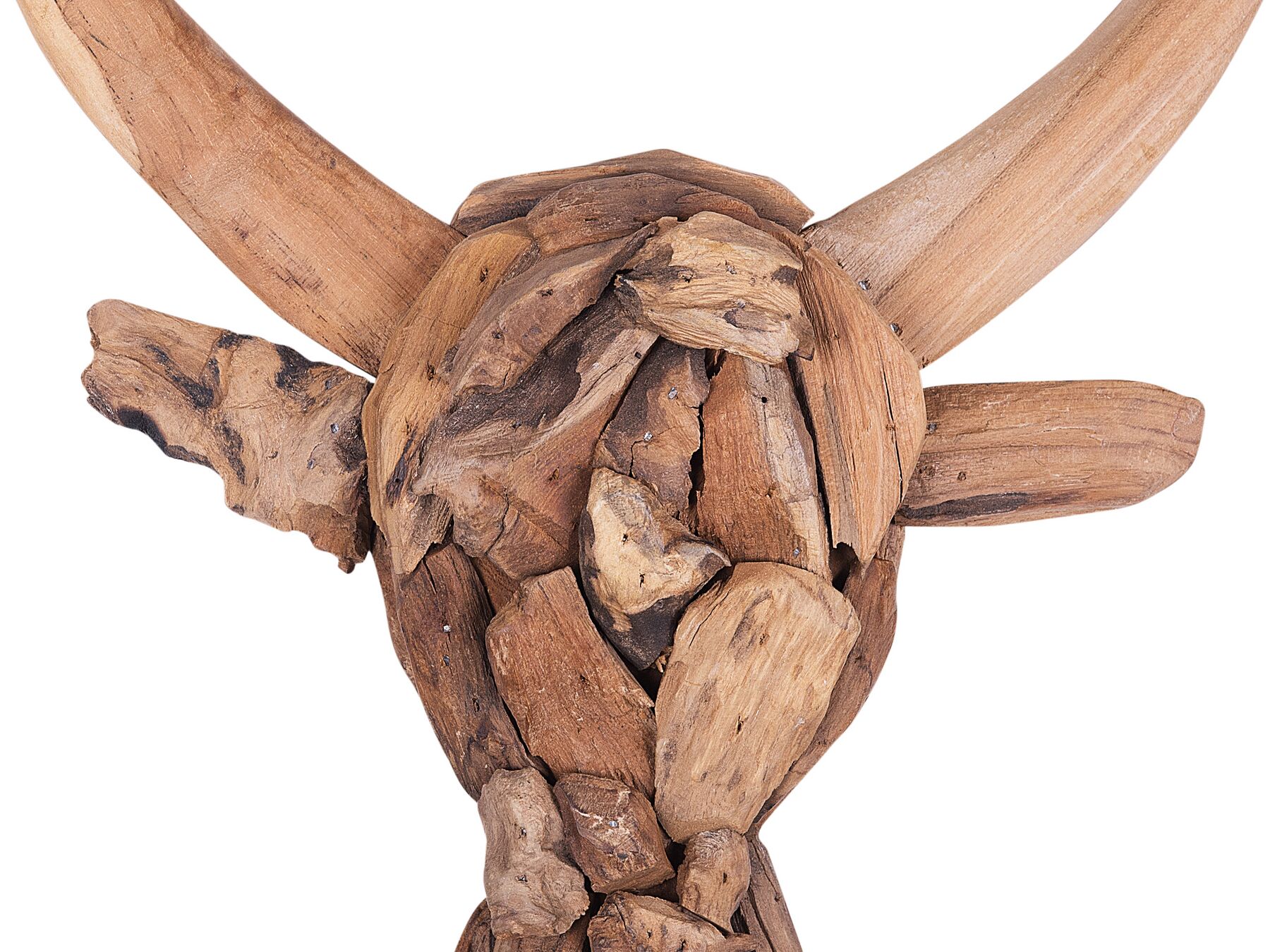 TeakBull - Handgemaakte Teak Houten Stierenkop Sculptuur