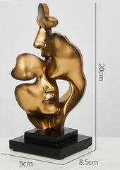 Sculptura - Gouden Sculptuur Gezicht voor Elegante Interieurs