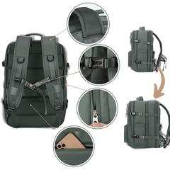 UrbanFlow - Waterdichte Reistas Rugzak met USB Poort